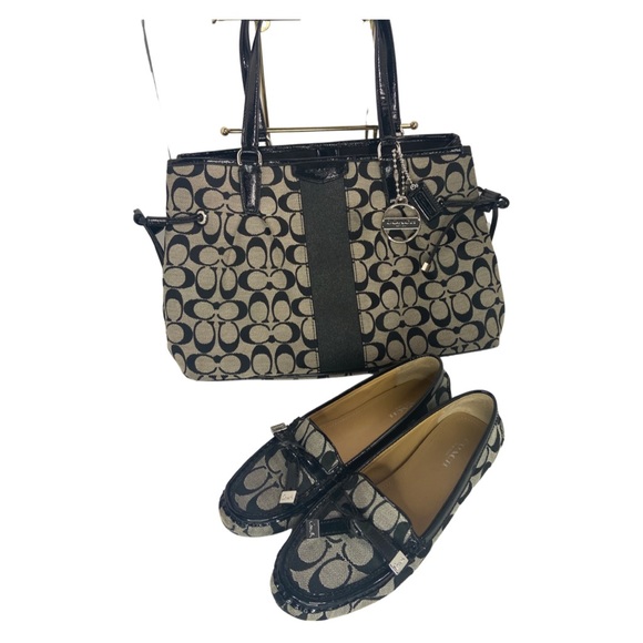 Coach Carryall Signature Stripe Drawstring Purse F28501 - Picture 11 of 15